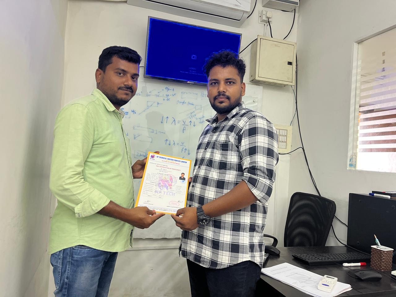 ASNT Level II Qualification Certificate Handover